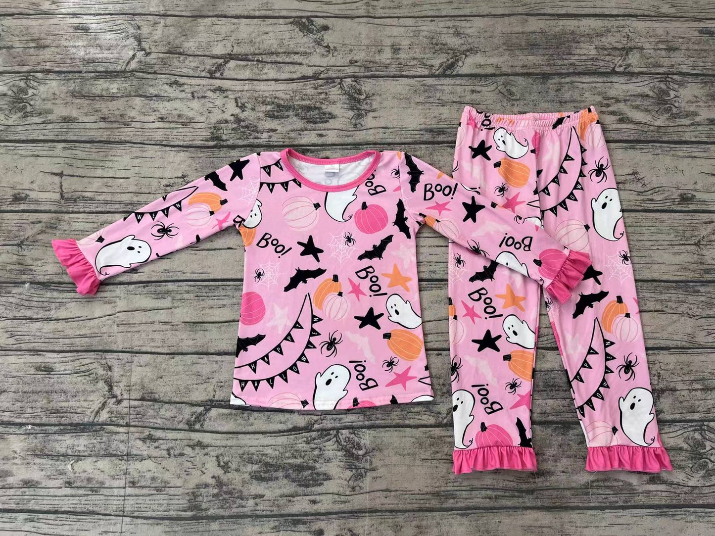 No moq GLP1690 Pre-order Size 3-6m to 14-16t baby girl clothes long sleeve top with trousers kids autumn set