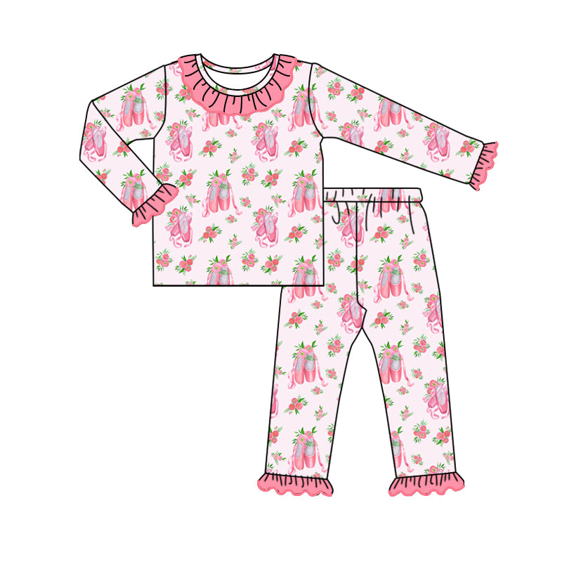 No moq GLP1698 Pre-order Size 3-6m to 14-16t baby girl clothes long sleeve top with trousers kids autumn set