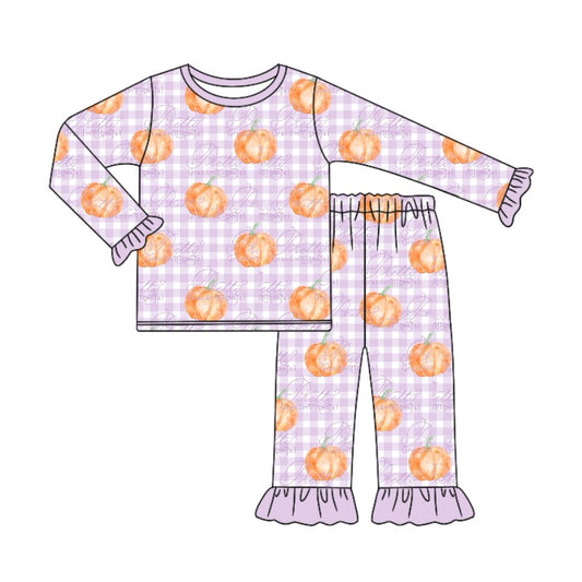 No moq GLP1713  Pre-order Size 3-6m to 14-16t baby girl clothes long sleeve top with trousers kids autumn set