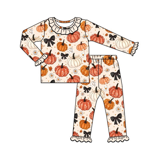 No moq GLP1714  Pre-order Size 3-6m to 14-16t baby girl clothes long sleeve top with trousers kids autumn set