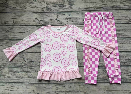 No moq GLP1722 Pre-order Size 3-6m to 14-16t baby girl clothes long sleeve top with trousers kids autumn set