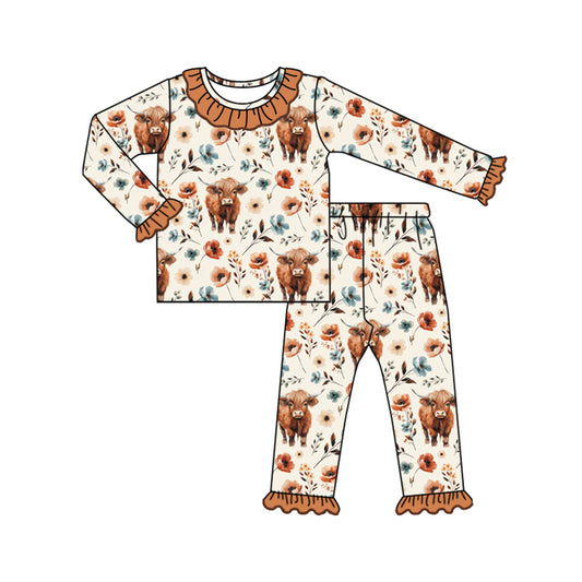 No moq GLP1725 Pre-order Size 3-6m to 14-16t baby girl clothes long sleeve top with trousers kids autumn set