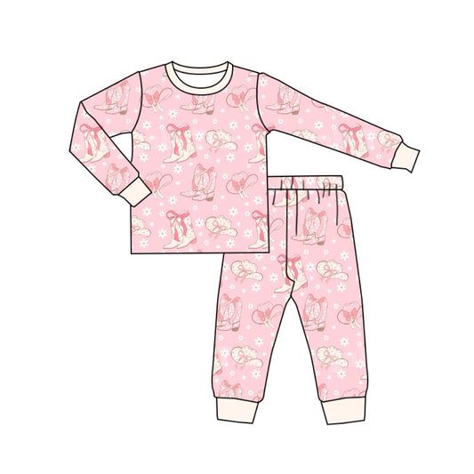 No moq GLP1726 Pre-order Size 3-6m to 14-16t baby girl clothes long sleeve top with trousers kids autumn set