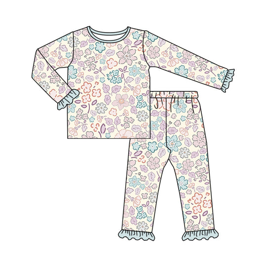 No moq GLP1727 Pre-order Size 3-6m to 14-16t baby girl clothes long sleeve top with trousers kids autumn set