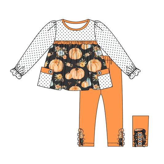 No moq GLP1755 Pre-order Size 3-6m to 14-16t baby girl clothes long sleeve top with trousers kids autumn set