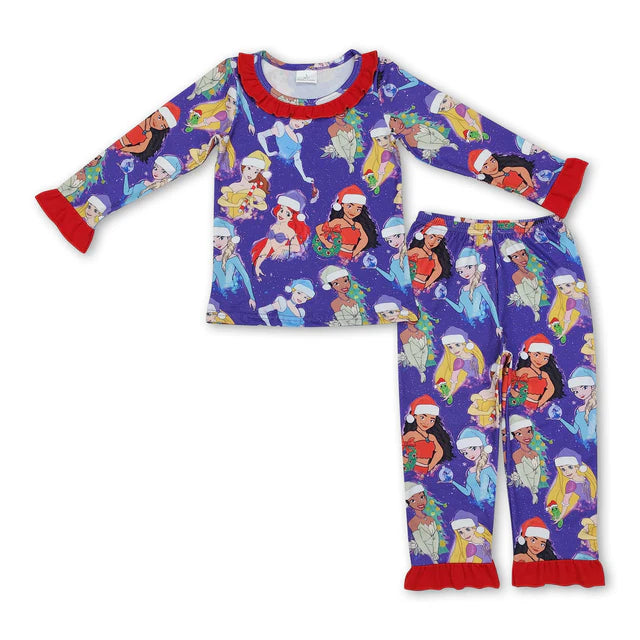 RTS Sibling Baby Girls Christmas Pants Pajamas Clothes Sets