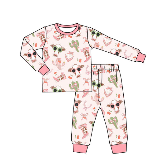 No moq  GLP1791  Pre-order Size 3-6m to 14-16t baby girl clothes long sleeve top with trousers kids autumn set