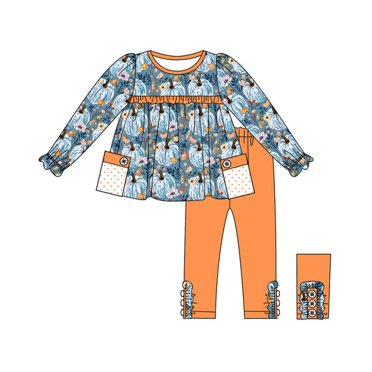 No moq GLP1802 Pre-order Size 3-6m to 14-16t baby girl clothes long sleeve top with trousers kids autumn set