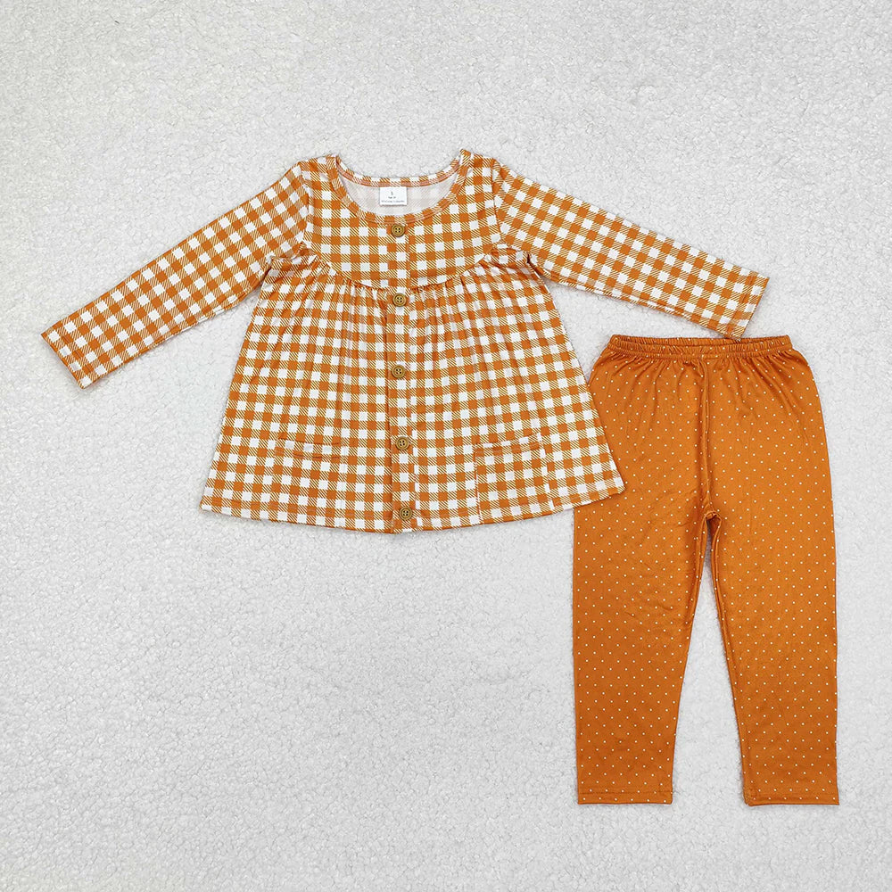 10.3 RTS Sibling Baby Girls Fall Floral Pocket Tunic Legging Pants Clothing Sets
