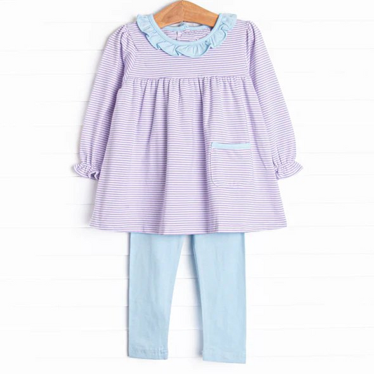 No moq GLP1982  Pre-order Size 3-6m to 14-16t baby girl clothes long sleeve top with trousers kids autumn set