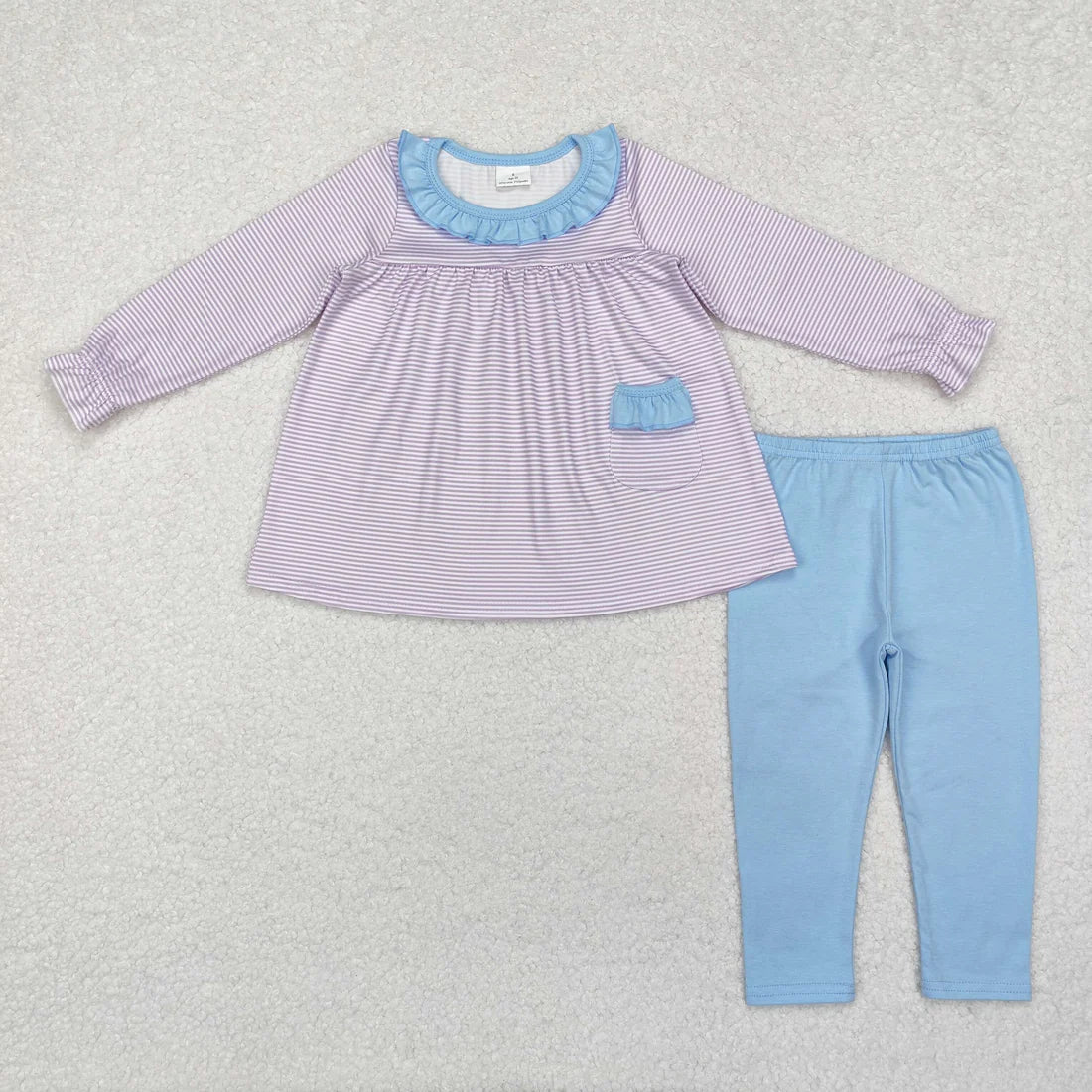 10.2 RTS Sibling Baby Girls Fall Flowers Leopard Pocket Button Tunic Legging Pants Clothing Sets