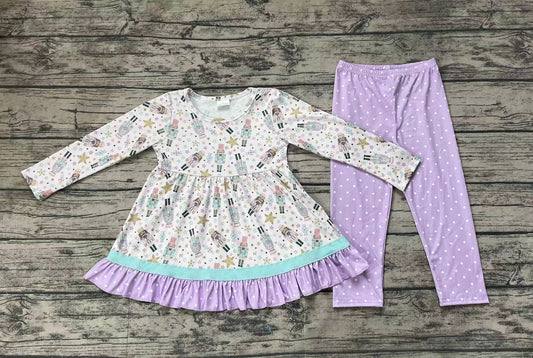 No moq GLP1986  Pre-order Size 3-6m to 14-16t baby girl clothes long sleeve top with trousers kids autumn set