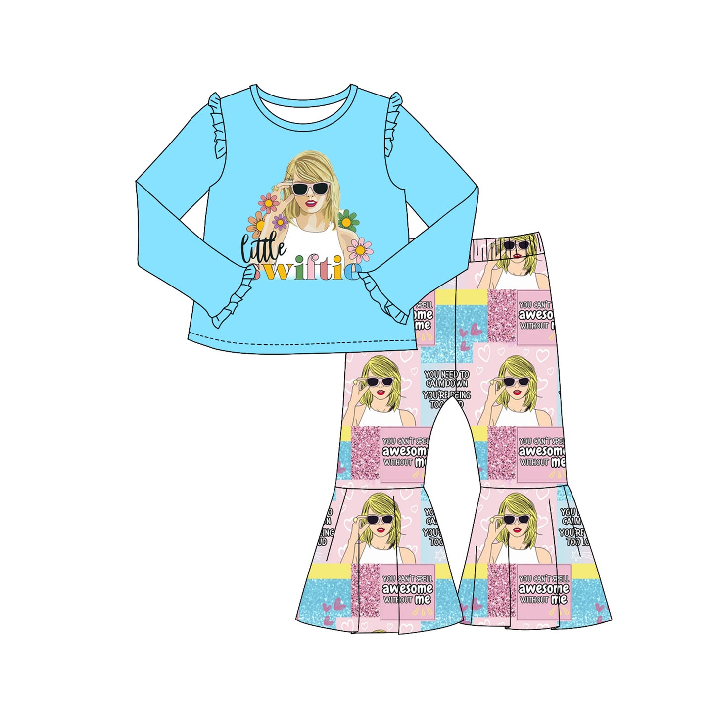 No moq GLP2006  Pre-order Size 3-6m to 14-16t baby girl clothes long sleeve top with trousers kids autumn set