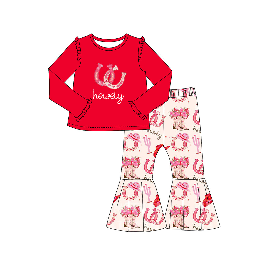 No moq GLP2013  Pre-order Size 3-6m to 14-16t baby girl clothes long sleeve top with trousers kids autumn set