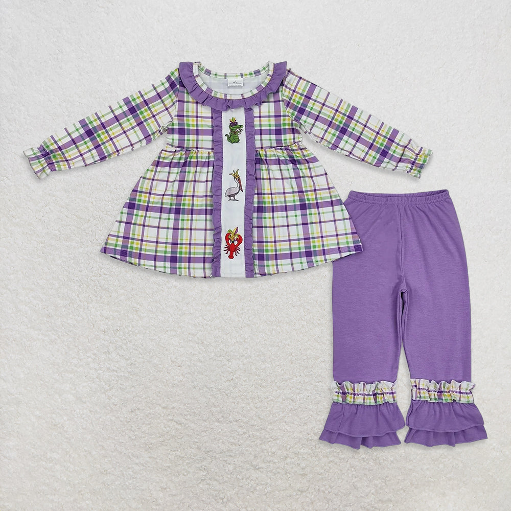 10.17 RTS Sibling Baby Girls Long Sleeve Top Tunic Ruffle Pants Clothes Sets