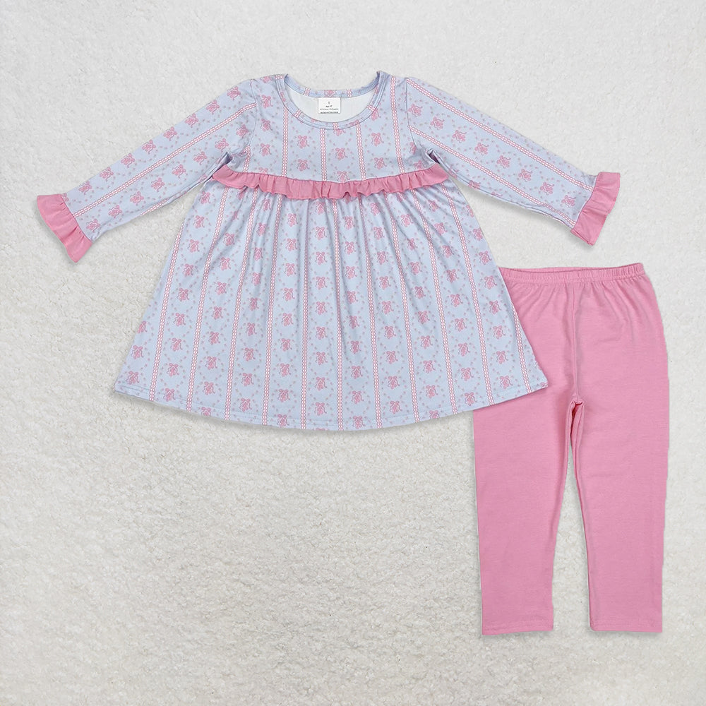 10.17 RTS Sibling Baby Girls Long Sleeve Top Tunic Ruffle Pants Clothes Sets