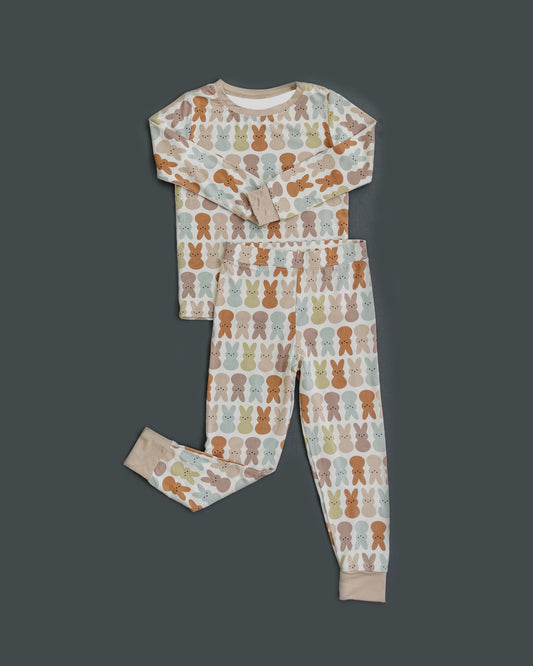 Baby Girls Pink Easter Rabbits Top Pants Pajamas Clothing Sets Preorder  GLP2232
