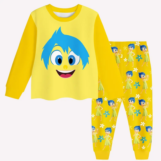 GLP2240 baby girls clothes cartoon yellow long Sleeve pants