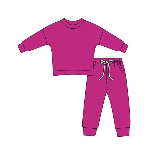 GLP2248 Baby Girls Wine Shirt Pants Sports Clothes Sets Preorder