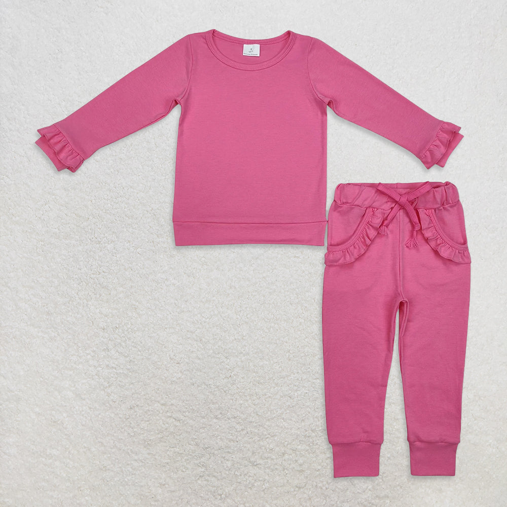 10.20 RTS RTS Sibling Baby Kids Long Sleeve Cotton Shirts Pants Sports Clothes Sets