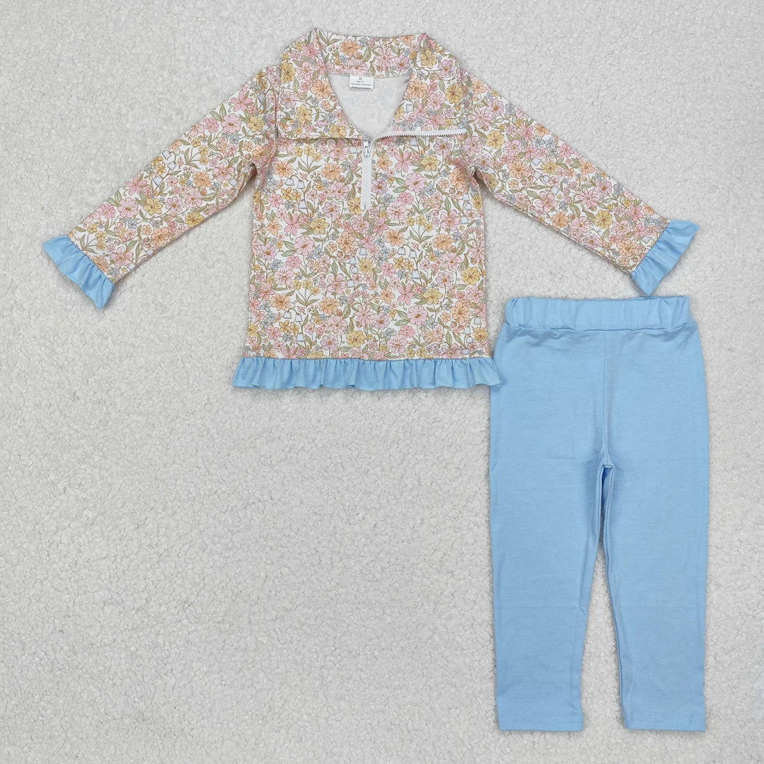 10.2 RTS Sibling Baby Kids Fall Flowers Leopard Pullovers Pockets Legging Pants Clothing Sets