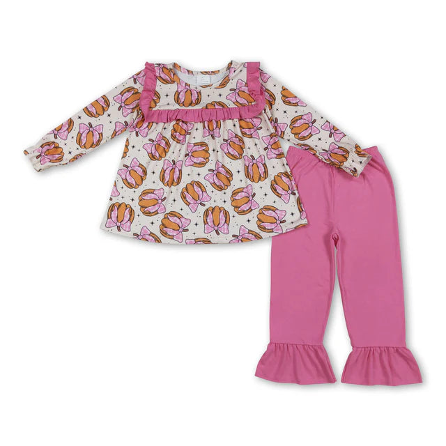 RTS Sibling Long sleeves pumpkin tunic pants girls fall clothes