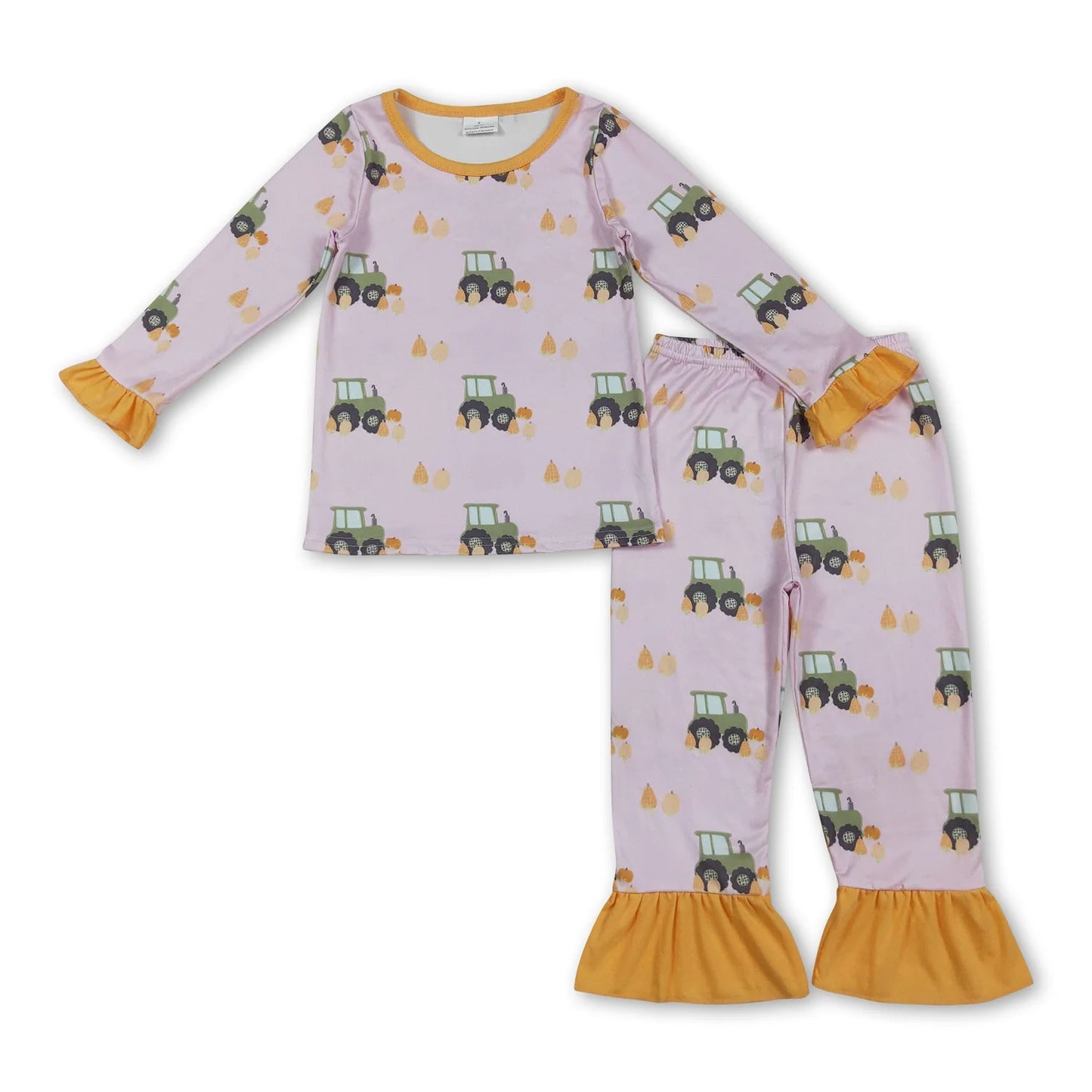 9.30 RTS Sibling Baby Kids Fall Trucks Pumpkins Farm Rompers Pajamas Sets