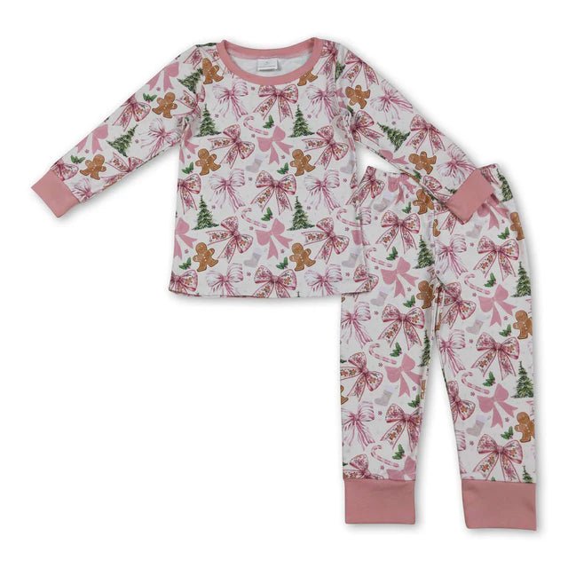 RTS Sibling Long sleeves  kids girls Christmas pajamas