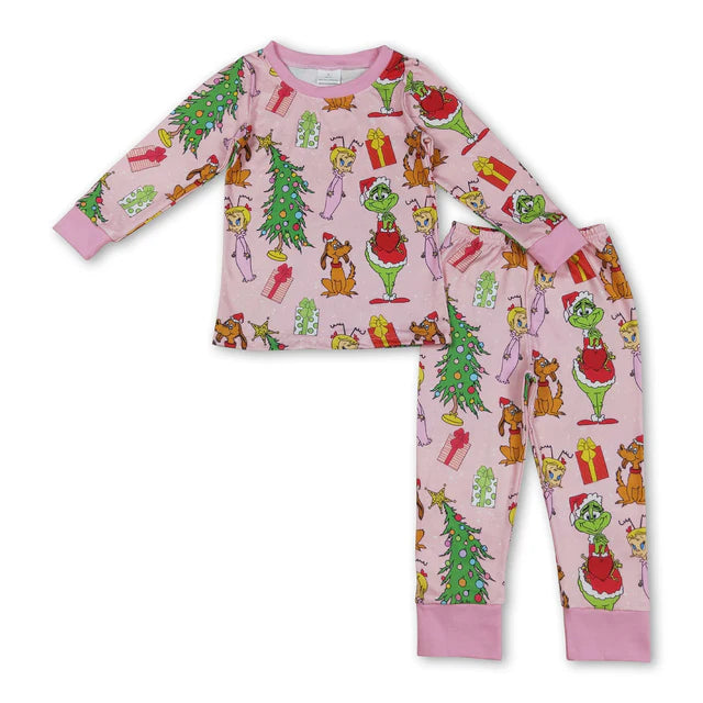 RTS Sibling Long sleeves  kids girls Christmas pajamas