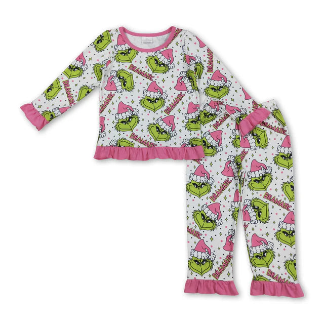 RTS Sibling Baby Girls Christmas Pants Pajamas Clothes Sets
