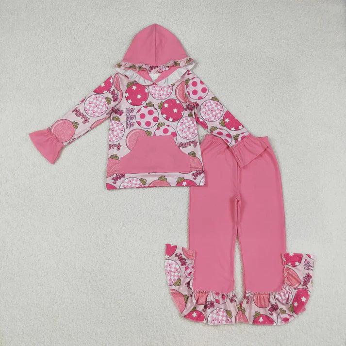 9.17 RTS Sibling Baby Boys Girls Santa Lights Hoodie Top Leggings Bell Bottom Pant Christmas Clothes Set