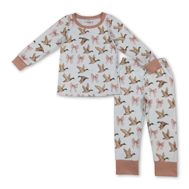 USA Warehouse (IN STOCK) Baby Girls Plaid Top Pants Pajamas Set