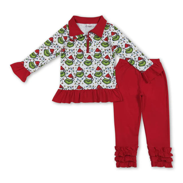 RTS Sibling Long sleeves leggings girls Christmas set