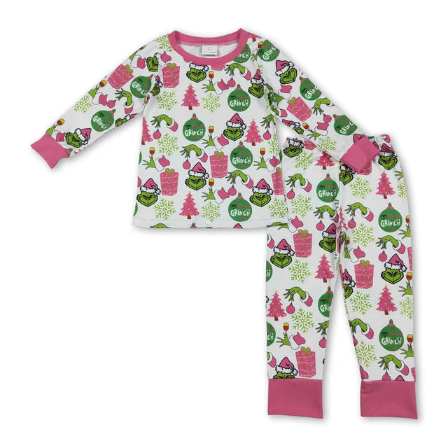 RTS Sibling Long sleeves  kids girls Christmas pajamas