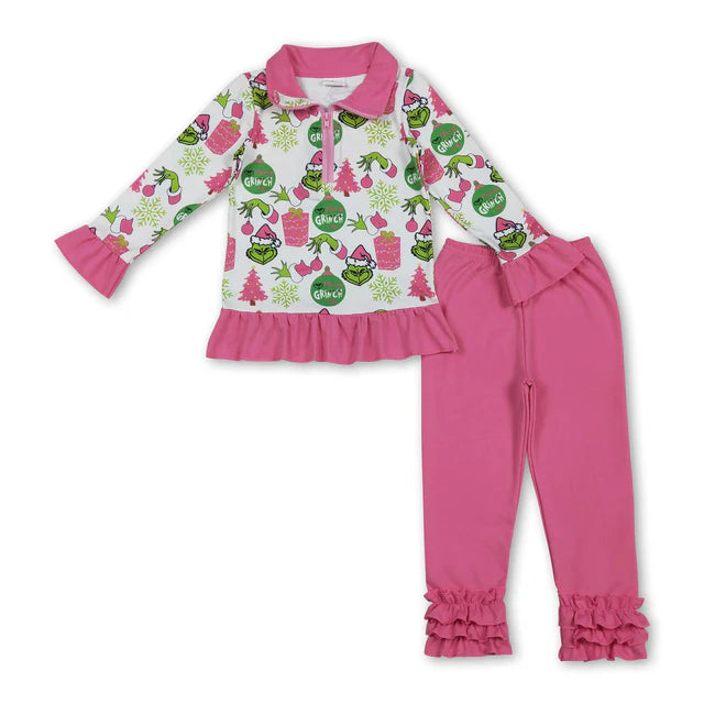 RTS Sibling Long sleeves leggings girls Christmas set