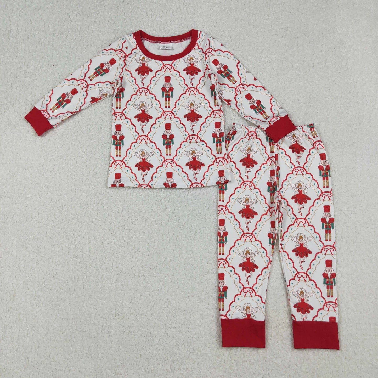 9.27 RTS NO MOQ （In stock）GLP2808 Baby Girls Winter Outfits Baby Girls Bows Soldiers Checked Top Pant Christmas Pajamas Sets