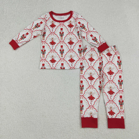 9.27 RTS NO MOQ （In stock）GLP2808 Baby Girls Winter Outfits Baby Girls Bows Soldiers Checked Top Pant Christmas Pajamas Sets