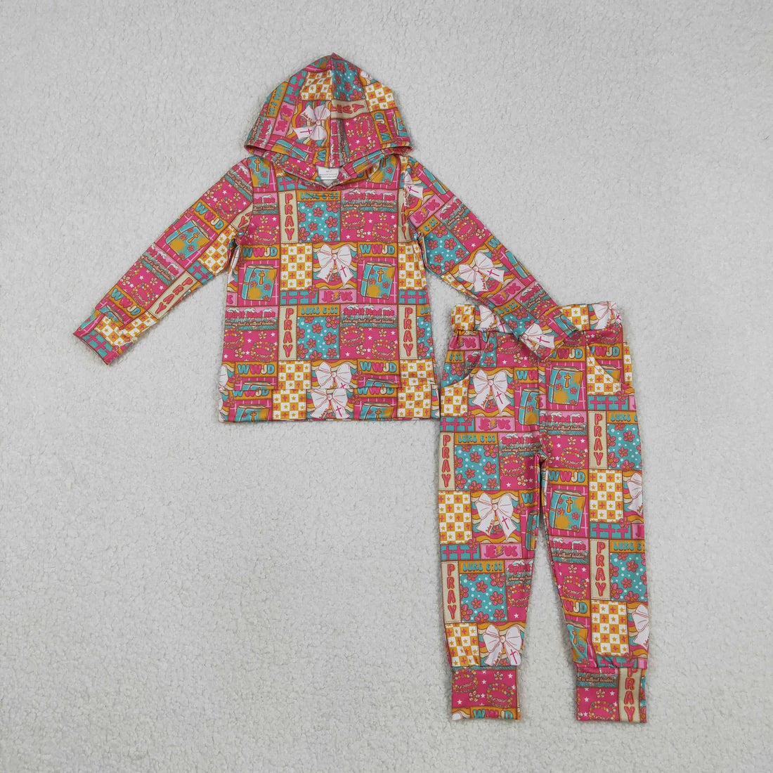 12.17 RTS Sibling Baby Girls Colorful Flowers Hoodies Top Legging Pants Clothes Sets