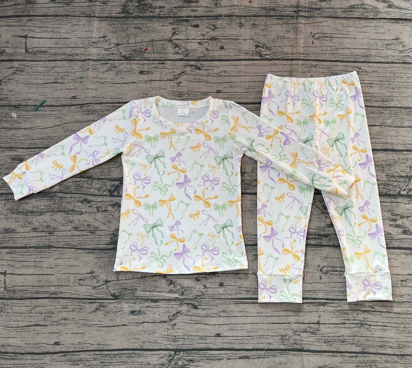 11.14 GLP2921 Sample No Moq Baby Girls Mardigras Bows Plaid Top Pants Pajamas Sets
