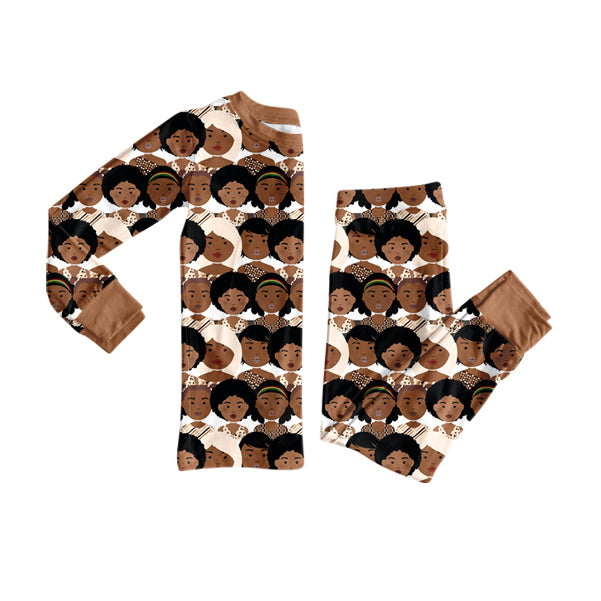 10.2 GLP2948 Pre order No Moq Baby Girls Black Girls Plaid Top Pants Pajamas Set