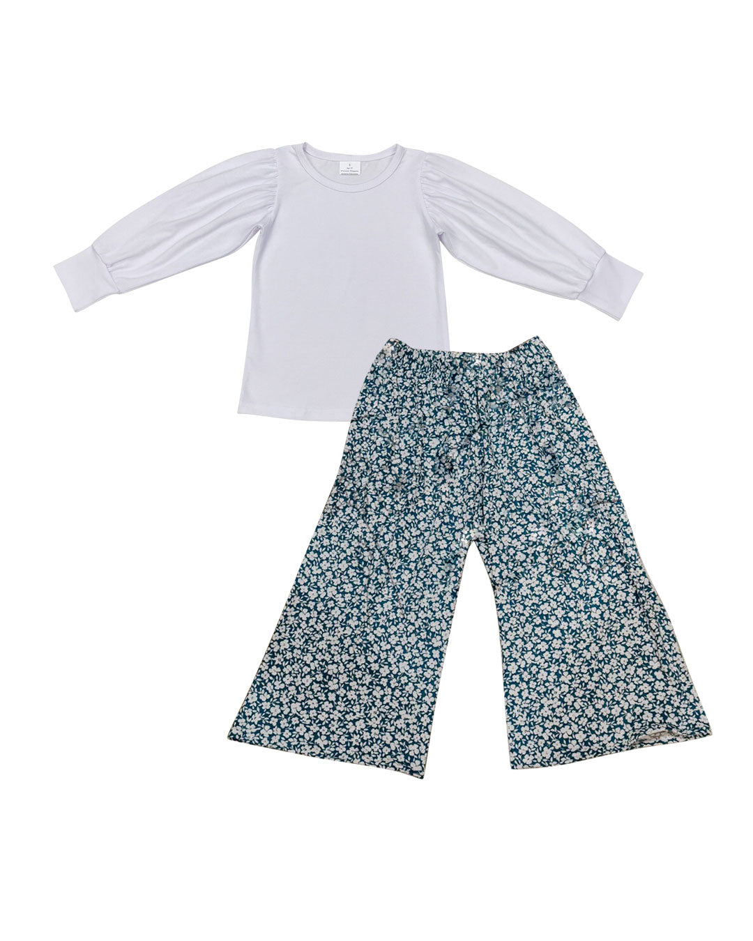 10.15 GLP2990 Pre order No Moq Baby Girls Long Sleeve Shirts Top Small Flowers Flare Pants Clothes Sets