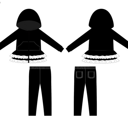 10.29 GLP3070 Pre order No Moq Baby girl clothes black girl hoodie set