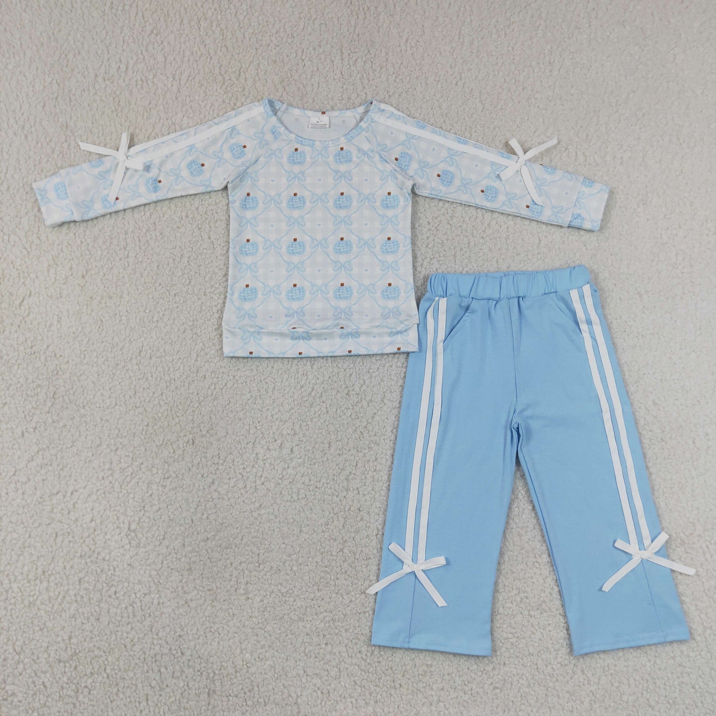 RTS NO MOQ Sibling milk silk Baby Girls Flowers Print Long Sleeve Top Pockets Pant Fall Holiday Matching Outfit Clothes Sets