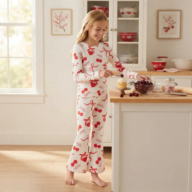 RTS NO MOQ （In stock）milk silk GLP3636 Baby Girls Heart Cheer Top Bell Bottom Pant Valentines Outfit