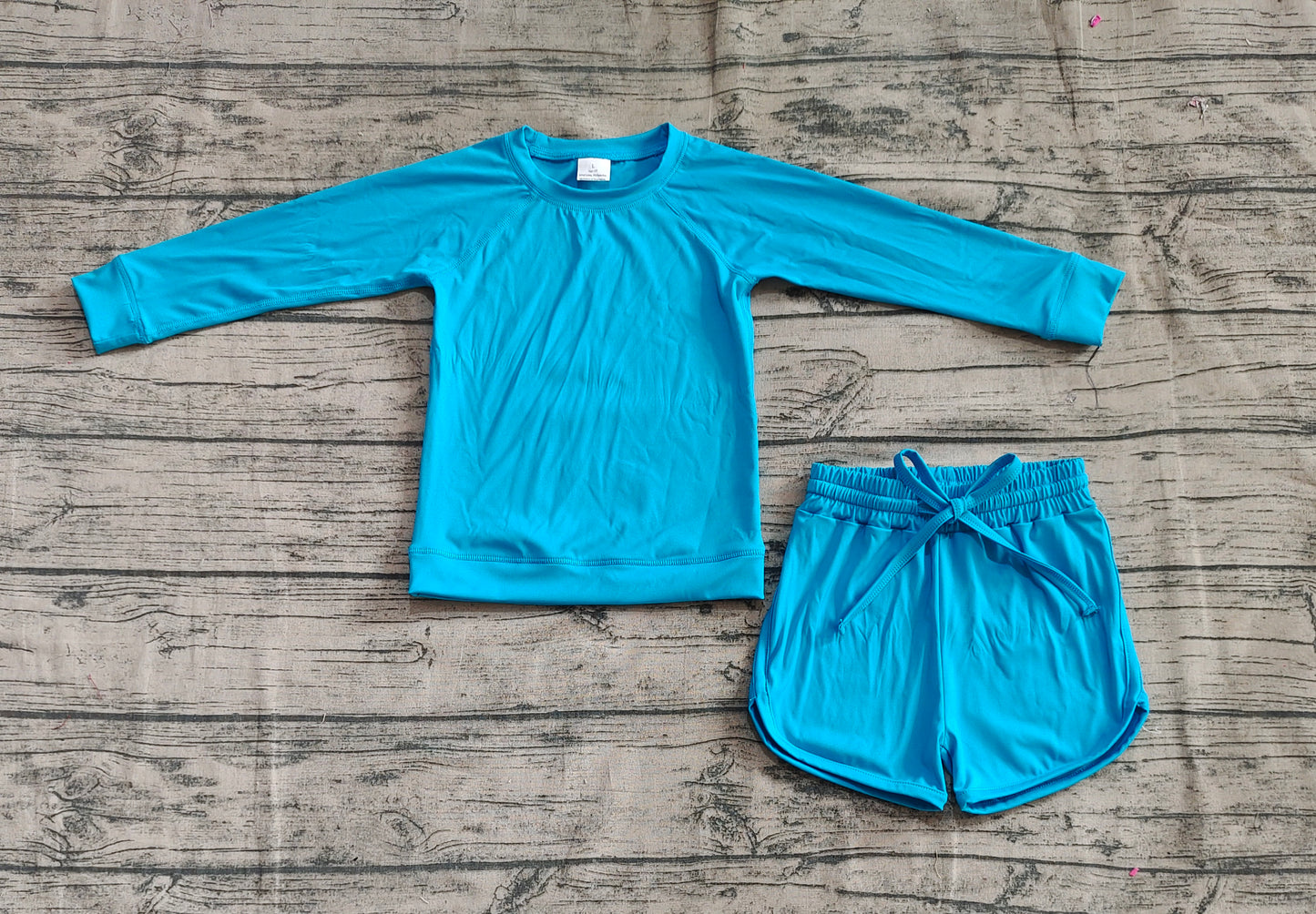 6.20 GLS0005 Sample No Moq Fast Coming Baby Girls Yoga Outfits baby girl clothes Yoga blue green long sleeve shorts sets