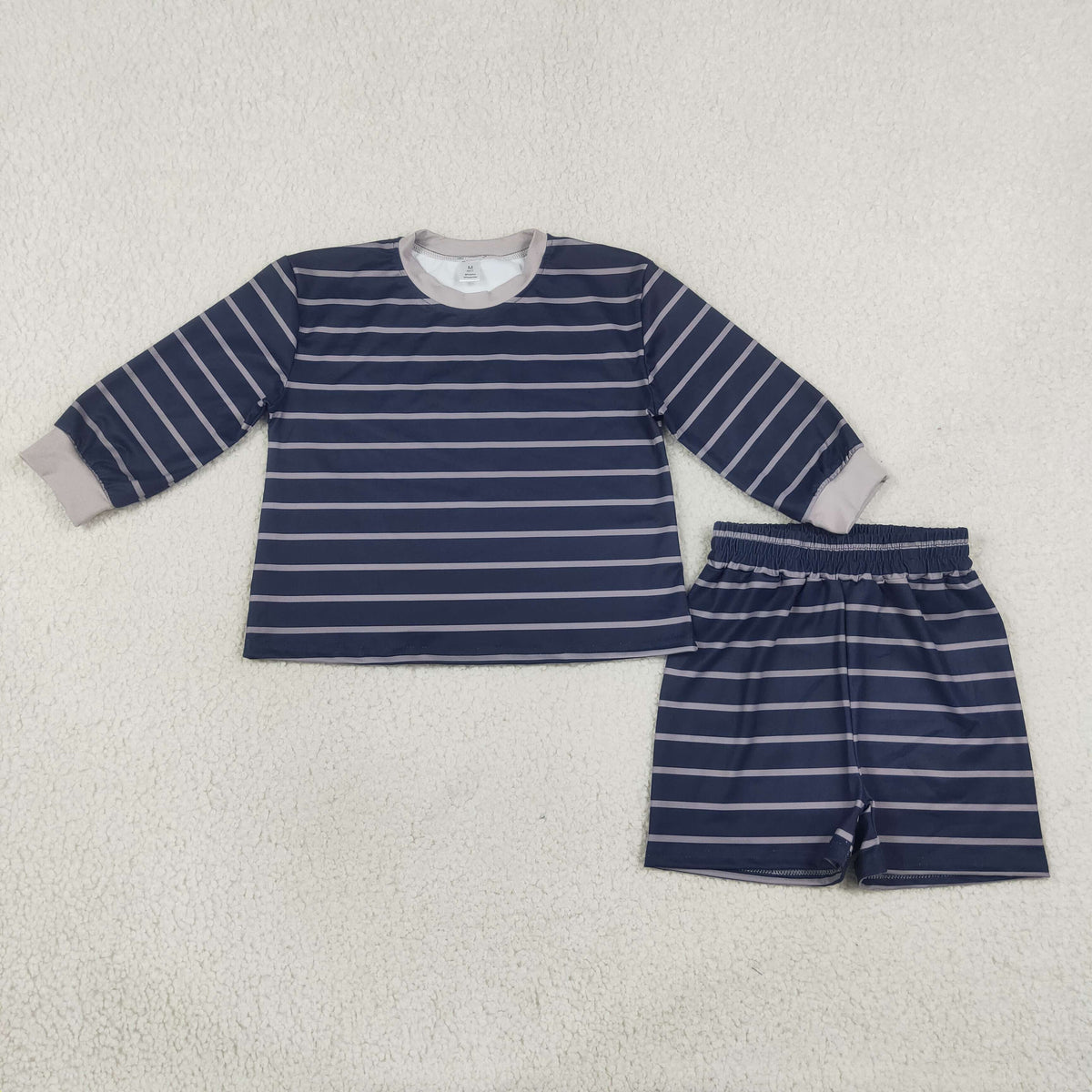 RTS NO MOQ （In stock）GLS0158 yoga fabric GLS0158 Yoga Baby Girls Stripe Shirt Top Shorts Kids Active Outfit