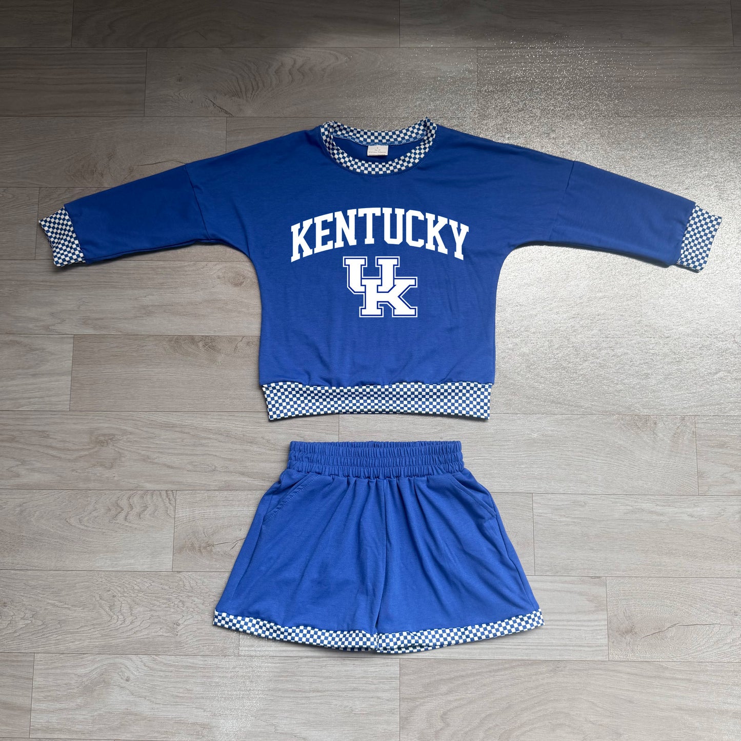 GLS0164 Sample No Moq  Baby Boys Bule Long Sleeve Top Short Team Casual Outfit