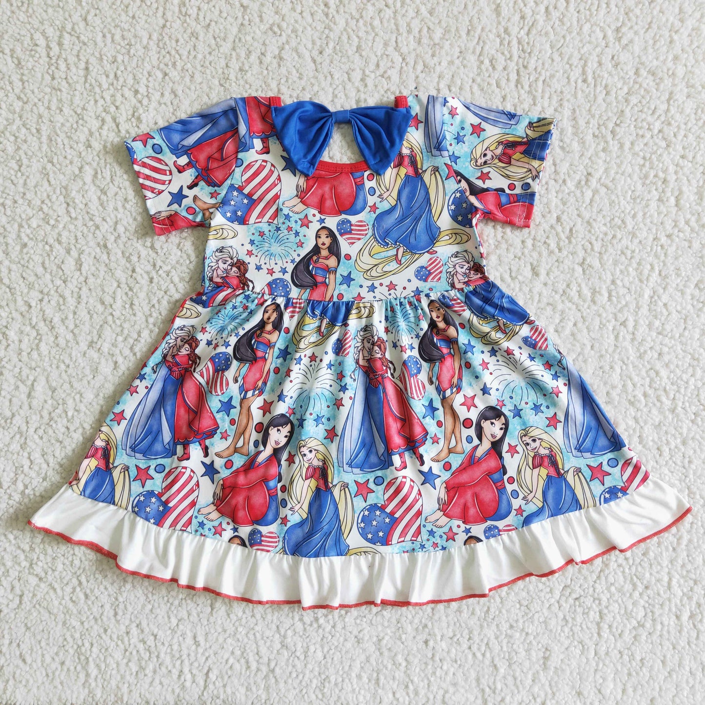 GSD0028 Kids girls clothes short sleeve dress -promotion 2024.5.03 $5.5