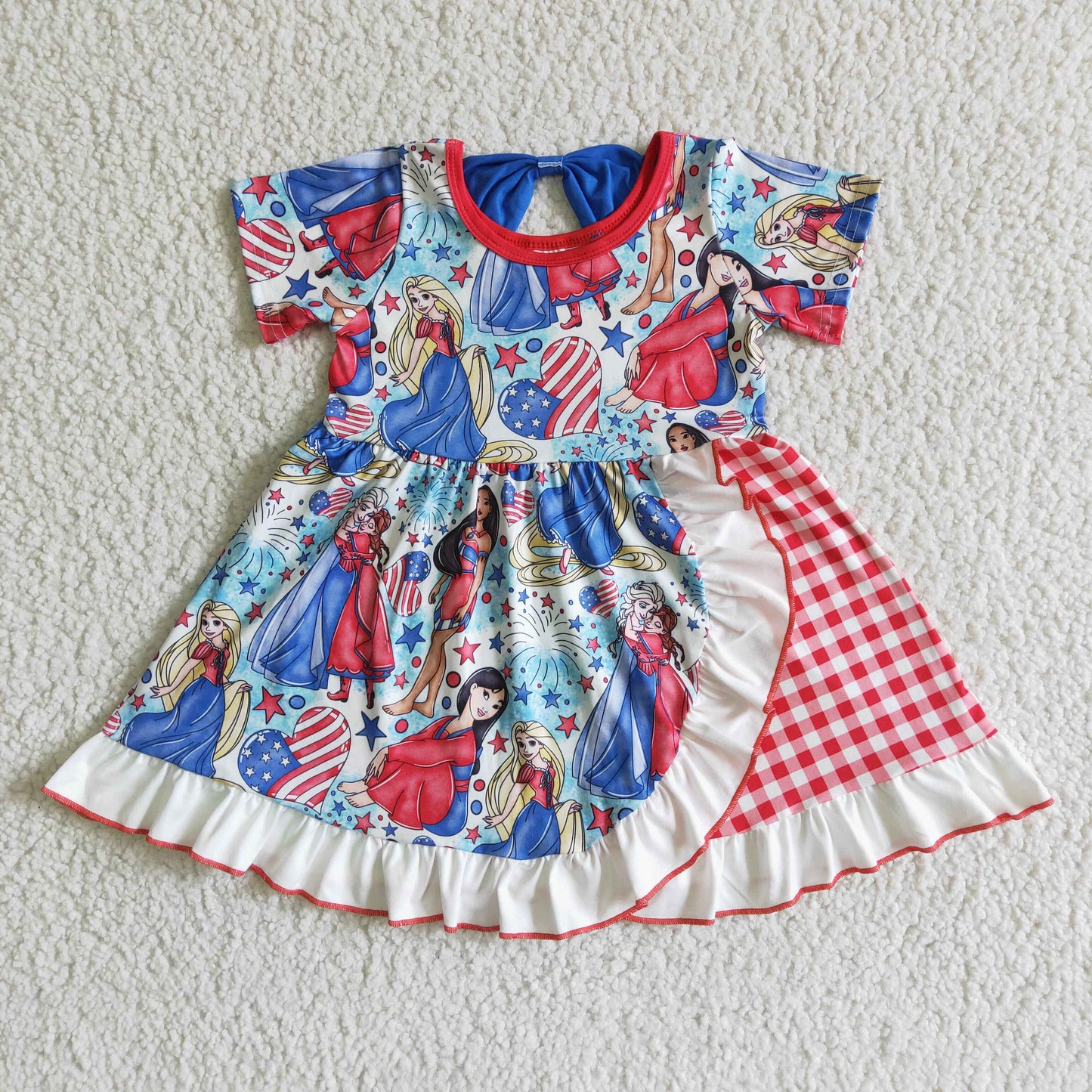 GSD0028 Kids girls clothes short sleeve dress -promotion 2024.5.03 $5.5