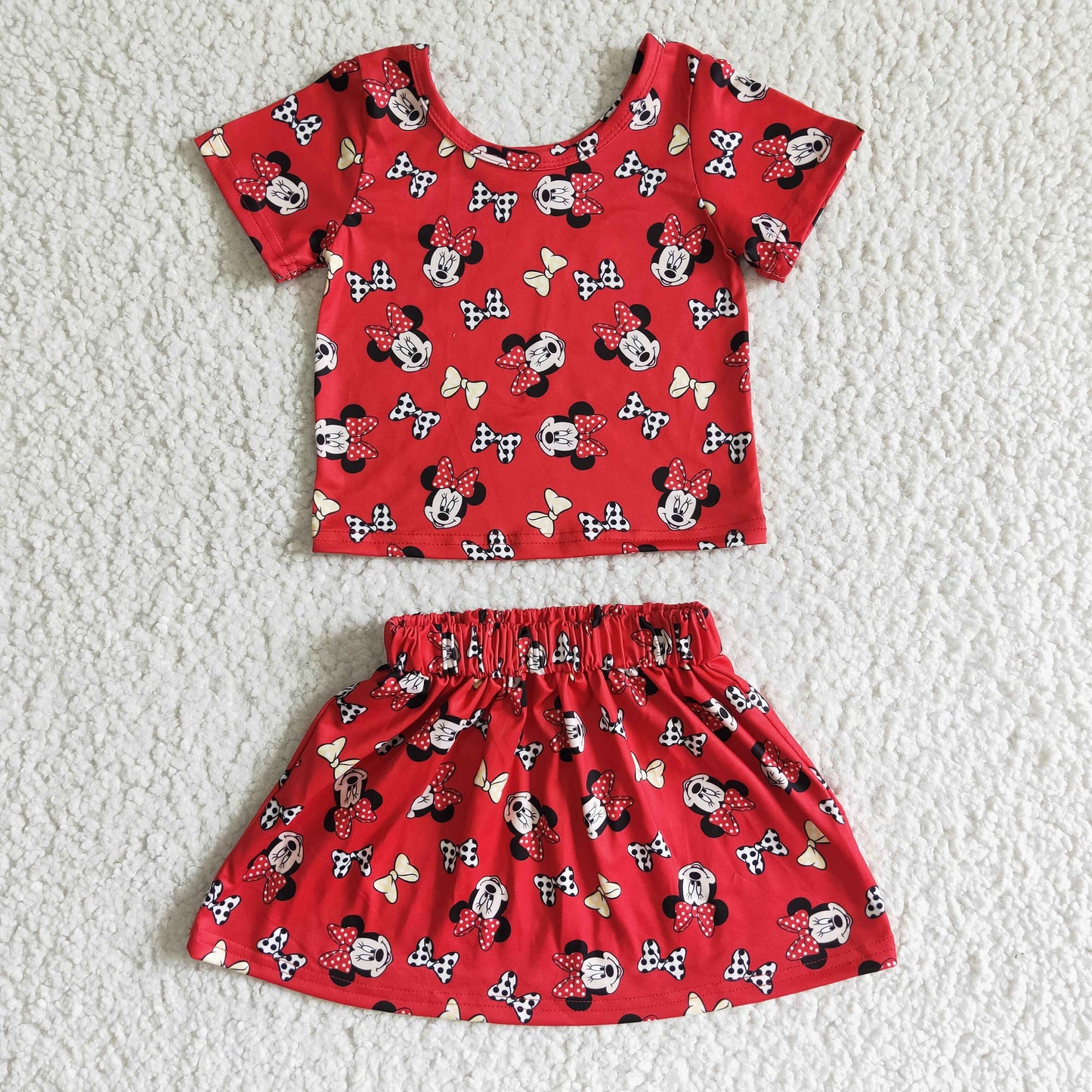 GSD0038  Kids girls clothes  short sleeve top with short skirt set-promotion 2024.3.23 $5.5